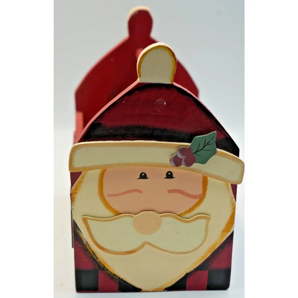 Handmade Wooden Santa‎ Gift Box – Christmas Décor with Present Design